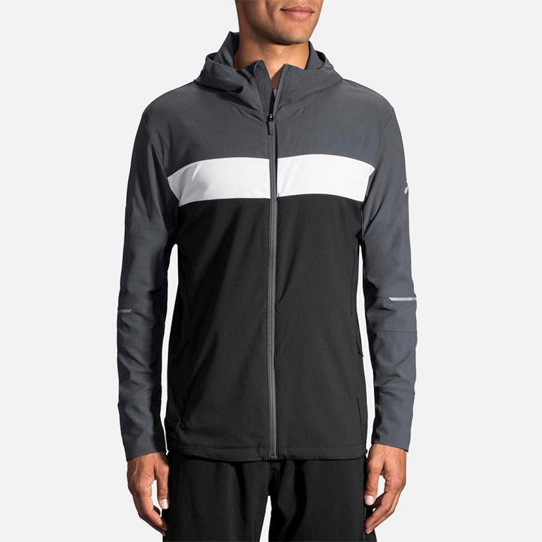 Brooks Canopy Running Jackets - Men's - Grey (95167-URVS)